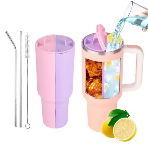Stanley Cup Divider 2-in-1 Drink Separator Silicone Liner, Compatible with Stanley Cup 40 oz Accessories, Food Grade Material, Easy to Clean & Foldable Drink Divider, Ideal for Outdoor & Party