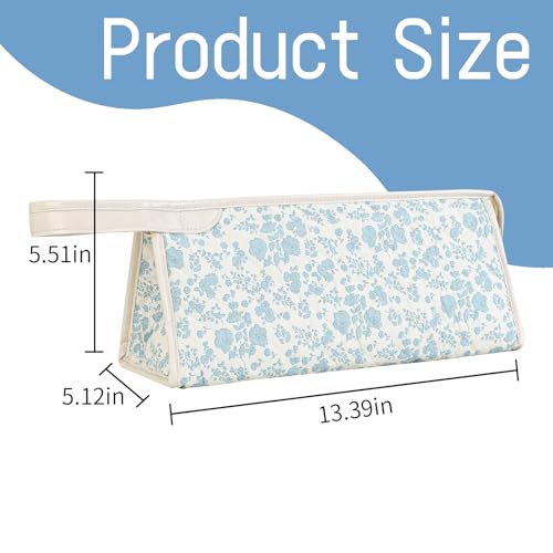 YATFRIK Large Quilted Travel Case, Floral Carrying Storage Bag Hair Dryer and Attachments, Portable Hair Tool Bag with Handle — view 2