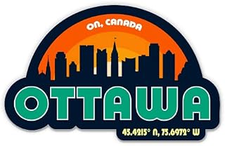 Squiddy Ottawa Canada City Skyline - Vinyl Sticker Decal for Phone, Laptop, Water Bottle (3" Wide)