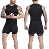 Ruowuhen 2 Pezzi Canotta Compressione Uomo, Maglia Sportiva Senza Maniche Aasciugatura Rapida per Bodybuilding Palestra Running Nero+Nero M #5