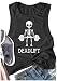 Skull Shirts for Women Funny Gym Shirts Workout Tanks Summer Skeleton Shirt Casual Sleeveless Workout Tops Skull Shirt (M, Deadlife-Black)