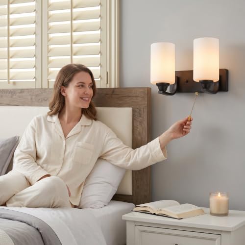 Apliques de pared enchufables con cadena para iluminar pasillos oscuros sin reformas 6