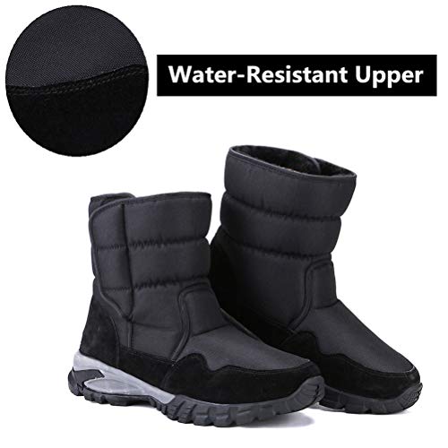 DADAWEN Men's Winter Snow Boots Outdoor Waterproof Anti-Slip Warm Fur Lined Cold Weather Boots4
