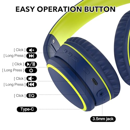RORSOU B10 Wireless Bluetooth Over-Ear Headphones, Lightweight Folding Stereo Bass Headset with Mic, 50H Playtime, Volume Control, Bluetooth 5.3 Headphones for iPad/Travel/Tablet/PC (Blue) by RORSOU - Used condition - Image 4