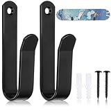 JYSNOW Skateboard Wandhalterung, Snowboard Wandhalterung Horizontal, Skateboard und Longboard Aufbewahrungsregal, horizontaler Aufhänger zur Aufbewahrung 2 Stück (Schwarz)