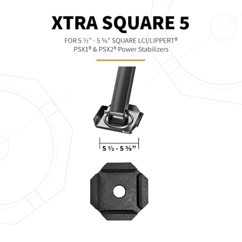 SnapPad Xtra RV Leveling Pads - Permanent Jack Stabilizers for RVs - 5" Square Leveling Jack Pads for LCI Leveling System - Heavy Duty Replacement for Blocks - Made in The USA (Square 5 4-Pack) by SnapPad - Image 2