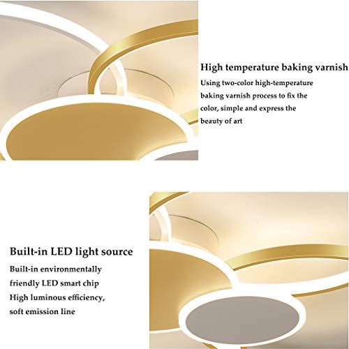 Lámpara de techo LED para sala de estar grande y comedor contemporáneo color oro 8