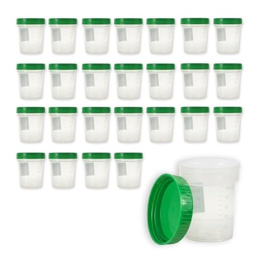 25x Urinprobebecher 125ml mit grünem Schraubdeckel