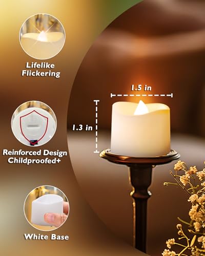 Homemory HMCLTLPNB 12-Pack Flameless Led Tea Lights Candles Battery Operated, 200+Hour Fake Electric Candles Tealights thumb #1