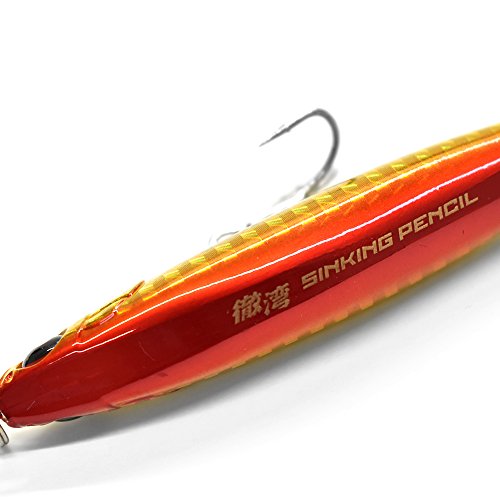 アズーロ 徹湾 シンキングペンシル 80mm 22g レッドゴールド 4枚目