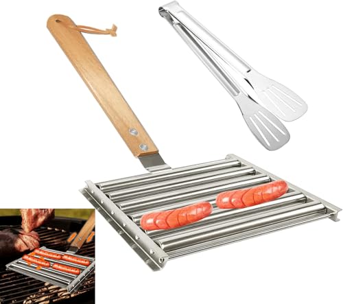 Rodillo para Hot Dogs de Acero y Madera 9.5 pulg miniatura 1