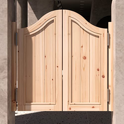 ZARBAILRE Solid Wood Saloon Swing Door 41×39inch, Pre-Sanded Retro Café Swinging Door, Cafe Swinging Doors for Shopping Malls Kitchen Restaurant Partition Parlor Butler Door