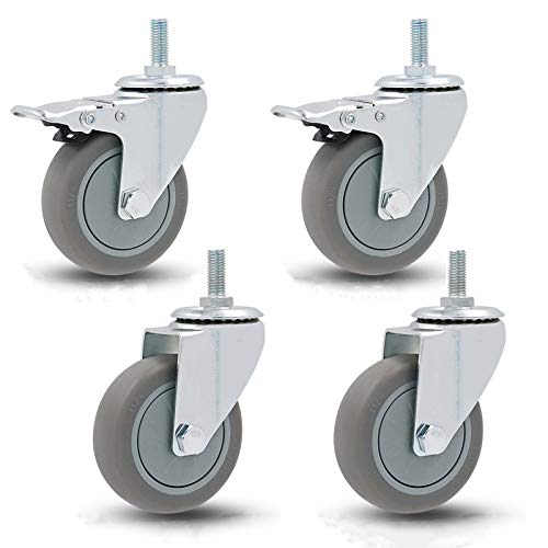 Ruedas Giratorias, Ruedas Para Muebles Industriale 360 Degree Swivel Caster Wheels With M12x30mm Threaded Stem Pack Of 4 Multiple Sizes Brake Uni Ruedas Giratorias, Ruedas Para Muebles Industriale 360 Degree Swivel Caster Wheels With M12x30mm Threaded Stem Pack Of 4 Multiple Sizes Brake Uni