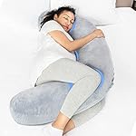 Pregnancy-Pillow-RUKOY-Pregnancy-Body-Pillow-for-Side-Sleeping-Upgraded-Portable-Maternity-Pillow-for-for-Pregnancy-Full-Body-Pillow-with-Velvet-Pillowcase-for-Head-Belly-Back-Leg-Support
