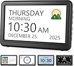 20 Alarms Dementia Clock for Seniors 7" Large Display Digital Calendar Clock with 20 Custom Reminders, 12 Display Modes, 18 Ringtones Electronic Calendar for Elderly Alzheimer’s Black