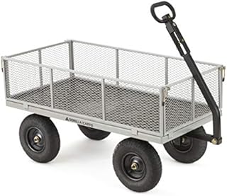 Gorilla Carts GOR1001-COM Heavy-Duty Steel Utility Cart with Removable Sides, 1000-lbs. Capacity, Gray