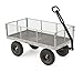 Gorilla Carts GOR1001-COM Heavy-Duty Steel Utility Cart with Removable Sides, 1000-lbs. Capacity, Gray & Heavy-Duty Poly Yard Dump Cart | 2-in-1 Convertible Handle, 1200 lbs Capacity | GOR6PS Model