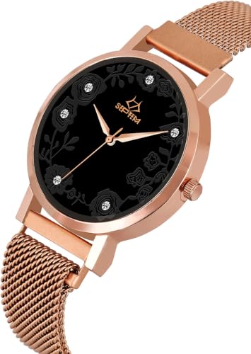 Image of Septem Adjustable Lieather Belt Stylish Dial Watch for Girls and Woman Analog Wrist Watch for Women (SP-147.White-Septem PT)
