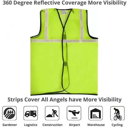 Image of Foot Trends Safety Jacket Reflective High Visibility use For Airport, Construction,Police, Sanitation, Security Guard, Engineering jacket (Free Size, PACK OF 10)