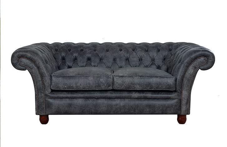 2 Seater Teak Wood Sofa Set Roll Arm Classic Chesterfield for Living Room Office & Lounge (DESGINE D, 2 Seater)-image-23