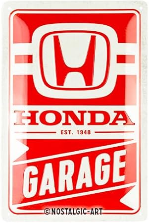 Nostalgic-Art Retro Blechschild, 20 x 30 cm, Honda AM – Garage – Geschenk-Idee für Honda-Zubehör Fans, Original Lizenzprodukt (OLP), aus Metall, Vintage Design, Blechschilder Sprüche