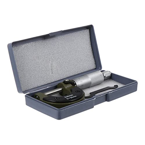 SOLUSTRE Professional Outside Micrometer 0-25mm Measuring Instrument Thickness Gauge Caliper Measuring Tool Double Scale