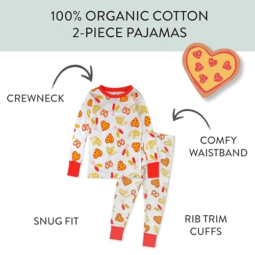 HonestBaby Celebration 2-Piece Pajamas Sleepwear PJs 100% Organic Cotton for Baby, Toddler, Kids, Junk Food Lover, 18 Months - Thumbnail 2