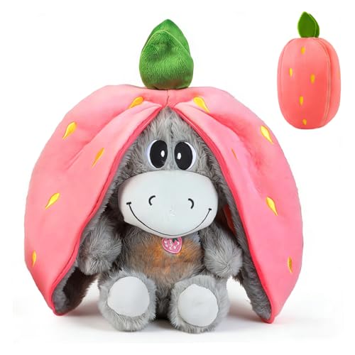 HOVCEH 32 cm Burro de Peluche Que Respira, Burro de Peluche Respirable con Luz y Música, B-urro de PelucheQue Respira para Aliviar la Ansiedad (Rosa) HOVCEH 32 cm Burro de Peluche Que Respira, Burro de Peluche Respirable con Luz y Música, B-urro de PelucheQue Respira para Aliviar la Ansiedad (Rosa)