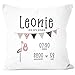 SpecialMe® personalisierbares Kissen zur Geburt Storch Geburtskissen mit Name Geschenk Geburt Baby weiß 40cm x 40cm