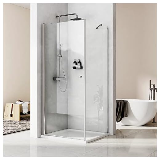 Heilmetz Duschkabine 90x90 Eckeinstieg Dusche Pendeltür Komplett Duschkabine mit Seitenwand, Duschabtrennung Schwingtür mit Nano 6mm ESG Sicherheitsglas Doppel Duschtür Höhe 185 cm