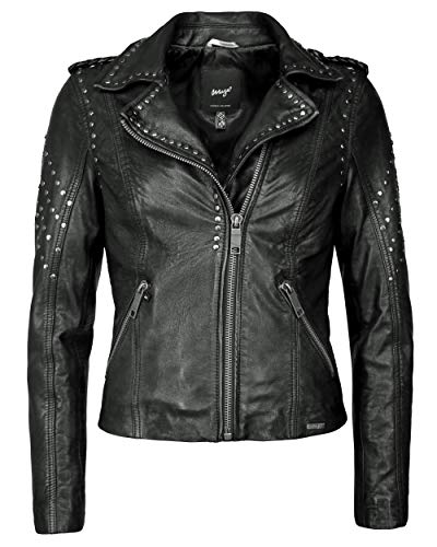 Damen Lederjacke Mit Asymmetrischem Reißverschluss Titana Black M