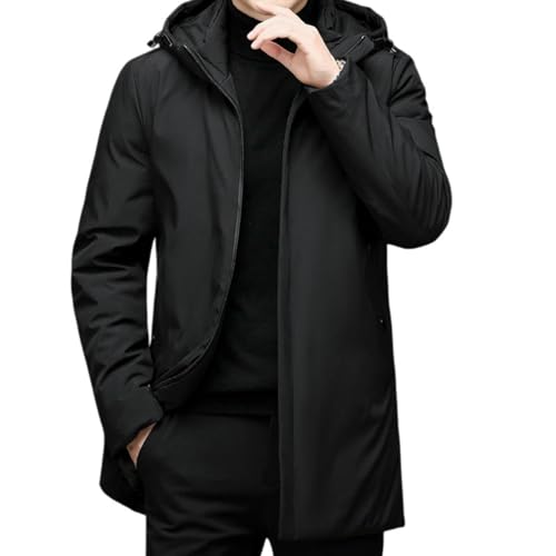 Veste d'hiver médiévale homme chaude à capuche manteau mi-long épais