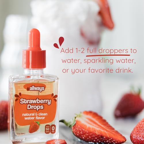 Image of Allways Drops Strawberry Water Enhancer | Sugar Free | 50 Servings