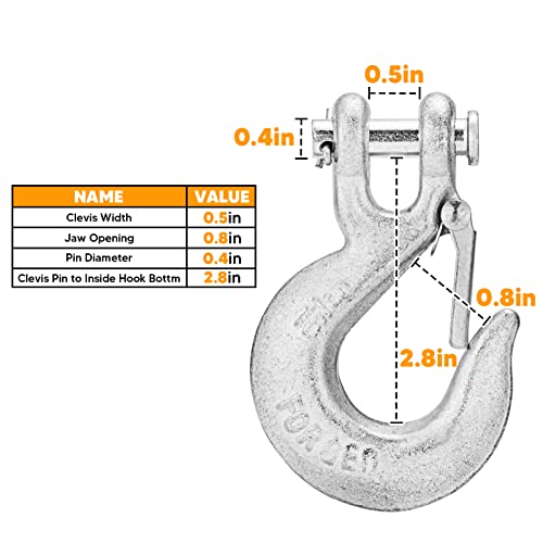 Wsays 5/16" Winch Clevis Slip Hook And Winch Cable Stopper Compatible With Atv Utv #TOP2
