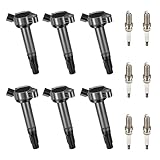 BDFHYK Ignition Coil Pack UF487 and Iridium Spark Plug 6619 Compatible with Lexus ES350 2007-2015 Lexus RX350 Toyota RAV4 Avalon Camry Toyota Sienna Toyota Coil Pack Coil for Lexus 3.5L Set of 6