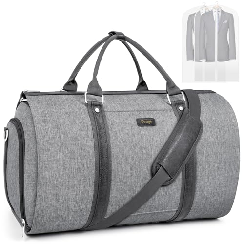 Convertible Garment Duffle Bags for Travel - Carry on Garment Bag for Men Women Large Travel Duffel Bag with Crossbody Bag 4pcs Set, 2 in 1 Hanging Suit Dress Clothes Travel Bag