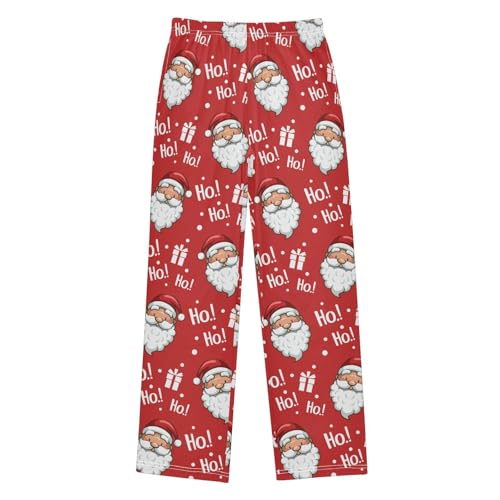 ZZXXB Santa Claus and Gifts Boys Long Pants Soft Trousers Elastic Waist Kids Lounge Bottoms with Pockets S-XL