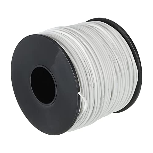 Image of sourcing map 26 Gauge Silicone Wire 26AWG Stranded Wire High Temperature Hookup Tinned Copper 75m/246ft White Spool for Model Wiring, DIY Wiring