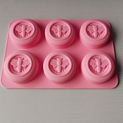 Acerich 3 Pack Bee Silicone Molds, Round Soap Molds for Soap Making, Bath Bomb, Beeswax, Jello, Lotion Bar, Homemade Soap, Resin, Chocolate Making Tools