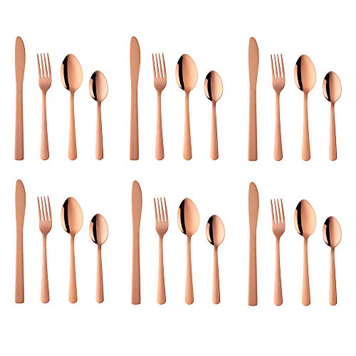 BuyGo Silverware Set Flatware Set Stainless Steel Dinnerware Set 24-Piece Cutlery Set, Service
