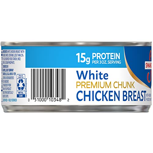 Swanson White Premium Chunk Canned Chicken Breast In Water, Fully Cooked Chicken, 9.75 Oz Can (Case Of 12) #TOP3