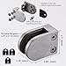 Glass Clamp Bracket - 4PCS Stainless Steel 304, Flat Back Round & Polished, for 1/3