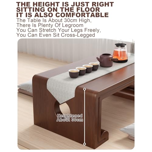 Table basse japonaise bois rectangulaire salon table thé tatami - 6