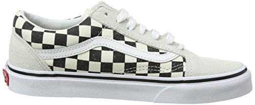 Image of Vans Unisex Adults' Old Skool Trainers, Off-White ((Checkerboard) White /Black 27K), 7.5 UK 41 EU