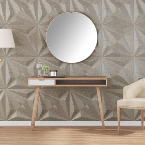 Lot de 48 panneaux muraux - Revêtement de plafond - Béton - 50 x 50 cm - XPS 12 m² - Étoile - Panneau mural pour cuisine, salle de bain, balcon, chambre à coucher, salon