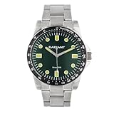 RADIANT - Reloj Analógico de Cuarzo para Hombre, Acero Inoxidable, Caja de 43 mm, Brazalete de Acero, Cierre Deployant, Pila Incluida, Color Verde y Plateado, 5 ATM