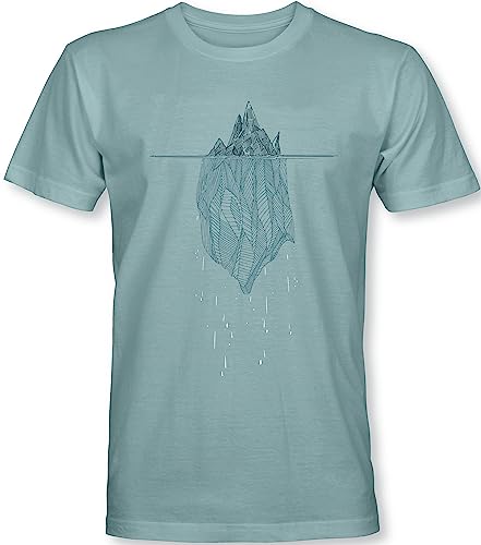 Camiseta de montaña para hombre: Montañas de la Luna – Camiseta de escalada para hombre – Regalo para excursionistas – Montañeros – Equipo al aire libre, azul hielo., XL