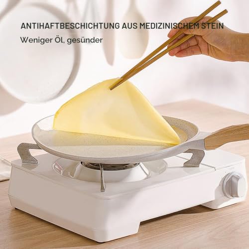 Bobikuke Crêpe Pfanne 25 cm für Induktion, Weiß – Ansicht 2