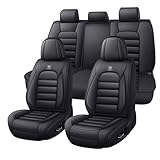 Car Seat Covers Fit for Nissan Maxima 1999-2023,Premium Waterproof Napa Leather Seat Cushion,Soft and Breathable Auto Vehicle Interior Covers,Standard(Full Set) Black