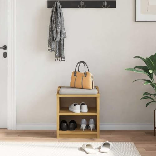 Banc de couloir peu encombrant meuble de rangement en pin massif